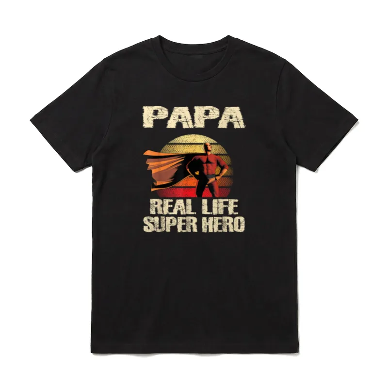 Lustig Papa Real Life T-Shirt – Klassisches T-Shirt in Schwarz