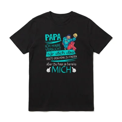 Vatertag Papa Superheld versucht T-Shirt – Klassisches T-Shirt in Schwarz