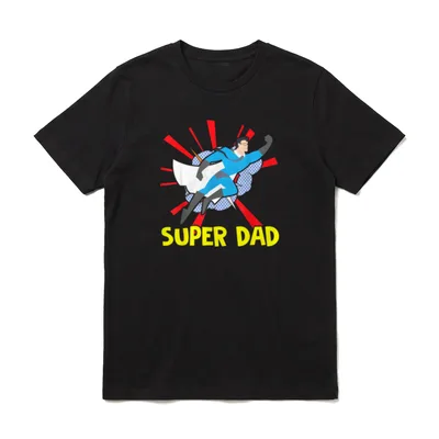 Super Hero Captain Dad T-Shirt – Klassisches T-Shirt in Schwarz