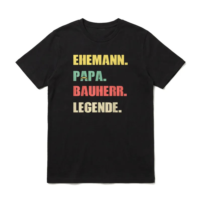 Ehemann Papa Baumeister Legende! T-Shirt – Klassisches T-Shirt in Schwarz