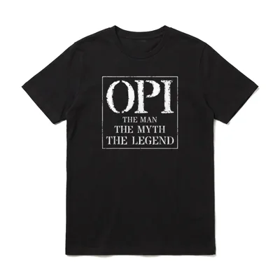 Opi als The Man T-Shirt – OPI THE MAN THE MYTH THE LEGEND weißer Stempel-Druck – Klassisches T-Shirt in Schwarz