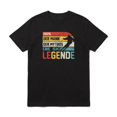 Papa Ski Legende Skifahrer T-Shirt – Klassisches T-Shirt in Schwarz