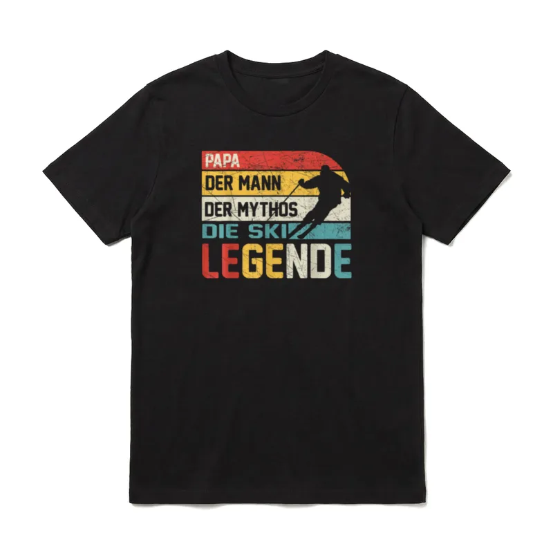 Papa Ski Legende Skifahrer T-Shirt – Klassisches T-Shirt in Schwarz