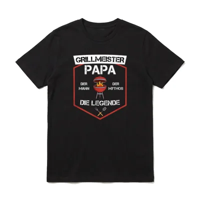 Grillmeister Papa Mann Mythos T-Shirt – Klassisches T-Shirt in Schwarz