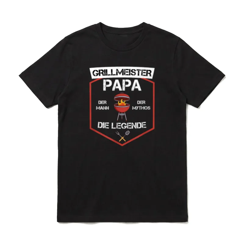 Grillmeister Papa Mann Mythos T-Shirt – Klassisches T-Shirt in Schwarz
