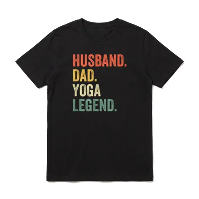 Lustiger Yoga Ehemann Papa T-Shirt – Klassisches T-Shirt in Schwarz