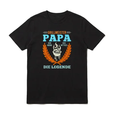 Grillmeister Papa Mann Mythos Legende T-Shirt – Klassisches T-Shirt in Schwarz