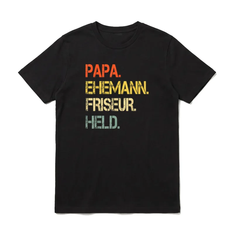 Papa Ehemann Friseur Held T-Shirt – Klassisches T-Shirt in Schwarz