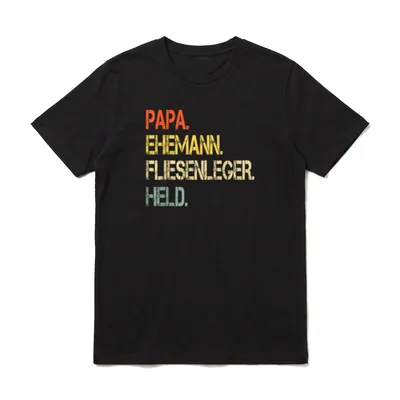 Papa Ehemann Fliesenleger Held T-Shirt – Klassisches T-Shirt in Schwarz