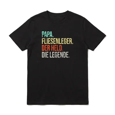 Fliesenleger Papa Legende Vater T-Shirt – Klassisches T-Shirt in Schwarz