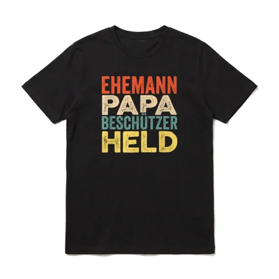 Ehemann Papa Beschützer Held Vatertag T-Shirt – Klassisches T-Shirt in Schwarz