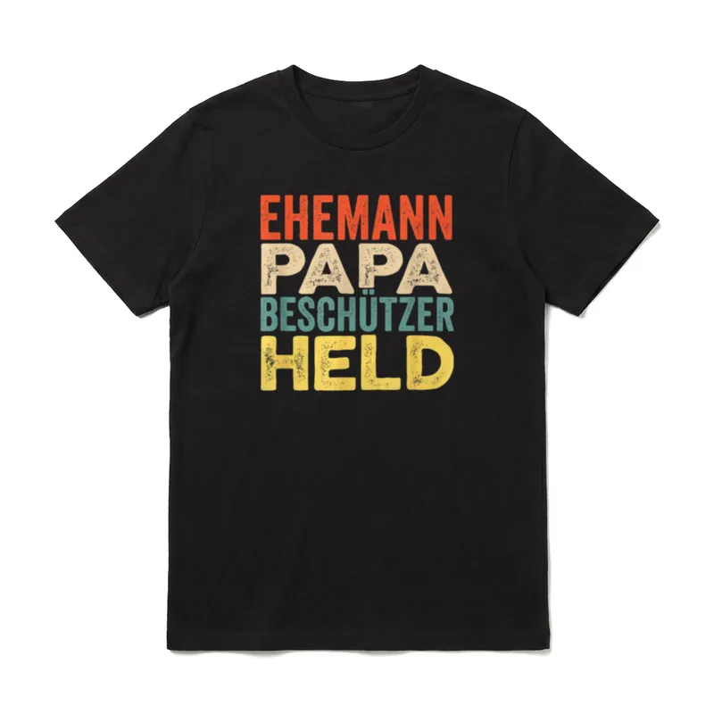 Ehemann Papa Beschützer Held Vatertag T-Shirt – Klassisches T-Shirt in Schwarz