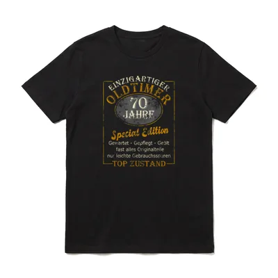 T-Shirt 70 Geburtstag Mann – Oldtimer 70 Jahre Special Edition Top Zustand Druck – Klassisches T-Shirt in Schwarz