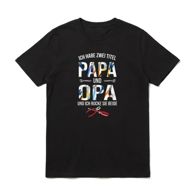 T-Shirt Papa Opa – Klassisches T-Shirt in Schwarz