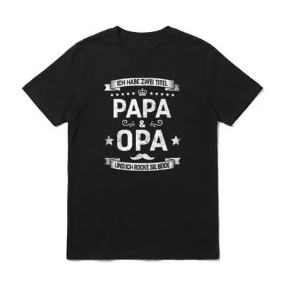 Zwei Titel Papa T-Shirt – Klassisches T-Shirt in Schwarz