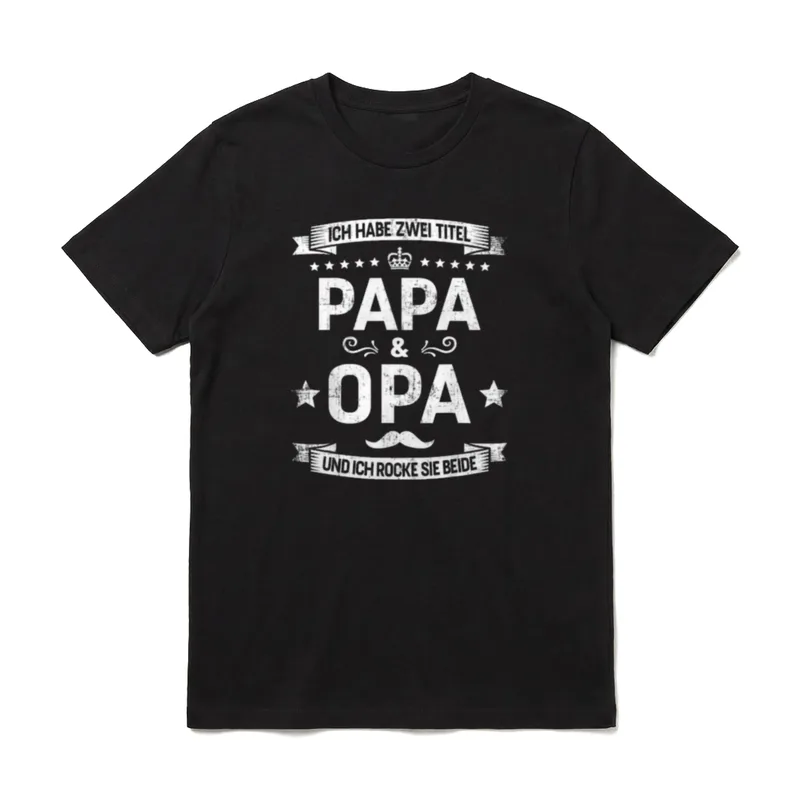 Zwei Titel Papa T-Shirt – Klassisches T-Shirt in Schwarz