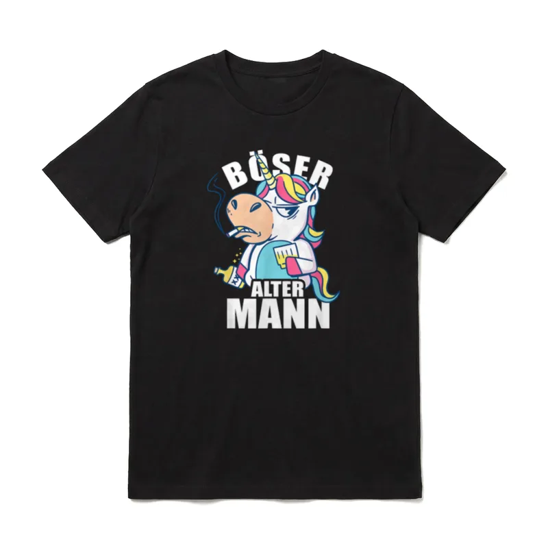 Böser Alter Mann Lustiges Einhorn T-Shirt – Klassisches T-Shirt in Schwarz