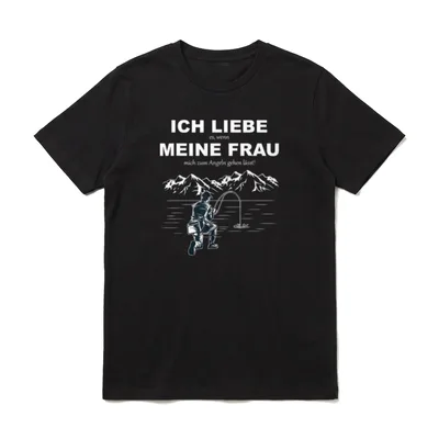 T-Shirt Ich Liebe Meine Frau Angeln – Klassisches T-Shirt in Schwarz