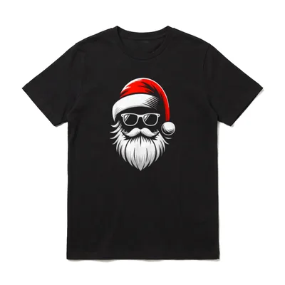 Weihnachtsmann Mütze Bart Santa T-Shirt – Klassisches T-Shirt in Schwarz