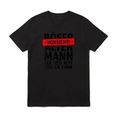 Böser alter Mann Vorsicht T-Shirt – Klassisches T-Shirt in Schwarz