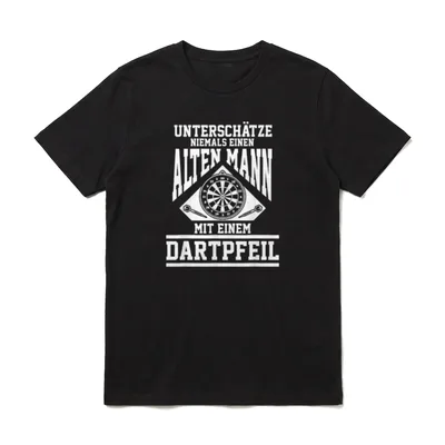 Dartspieler Dartpfeil Papa Opa T-Shirt – Klassisches T-Shirt in Schwarz