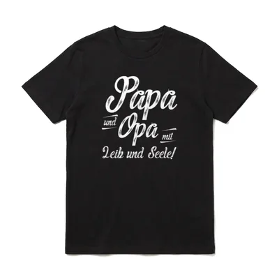 Papa und Opa mit Leib T-Shirt – Klassisches T-Shirt in Schwarz