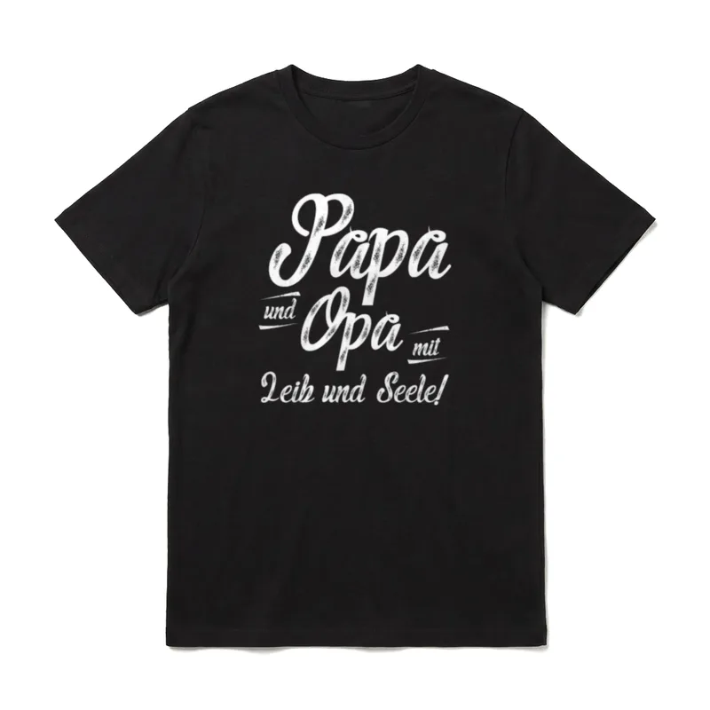 Papa und Opa mit Leib T-Shirt – Klassisches T-Shirt in Schwarz