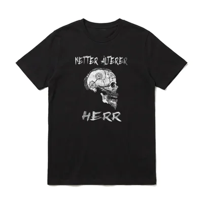 Netter älterer Herr Wikinger T-Shirt – Klassisches T-Shirt in Schwarz