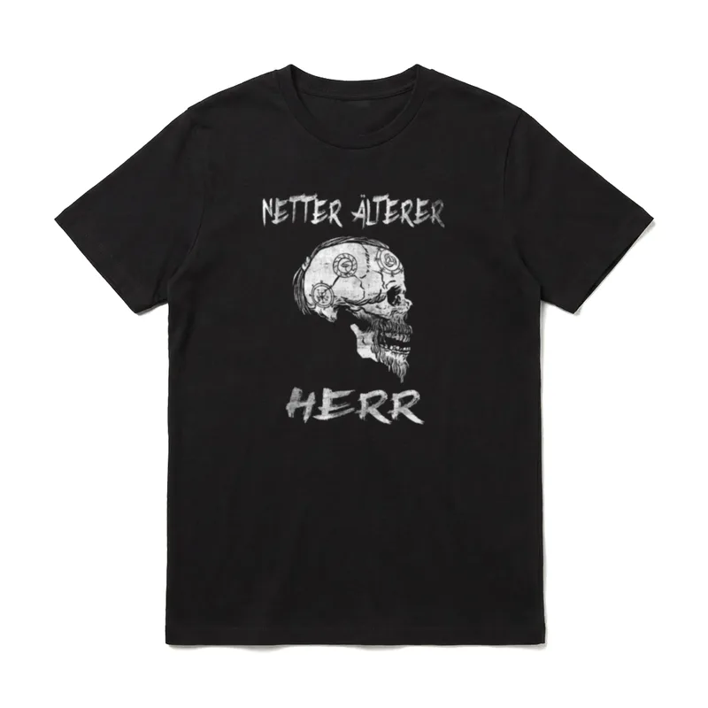 Netter älterer Herr Wikinger T-Shirt – Klassisches T-Shirt in Schwarz