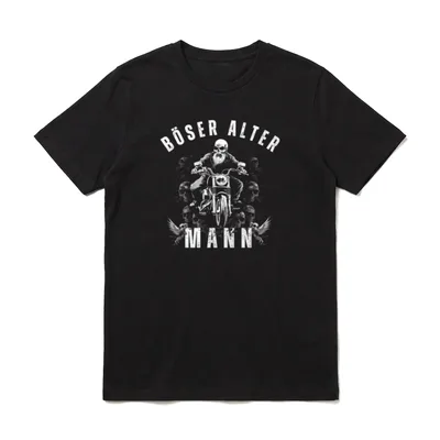 Böser alter Mann Totenkopf Papa T-Shirt – Klassisches T-Shirt in Schwarz