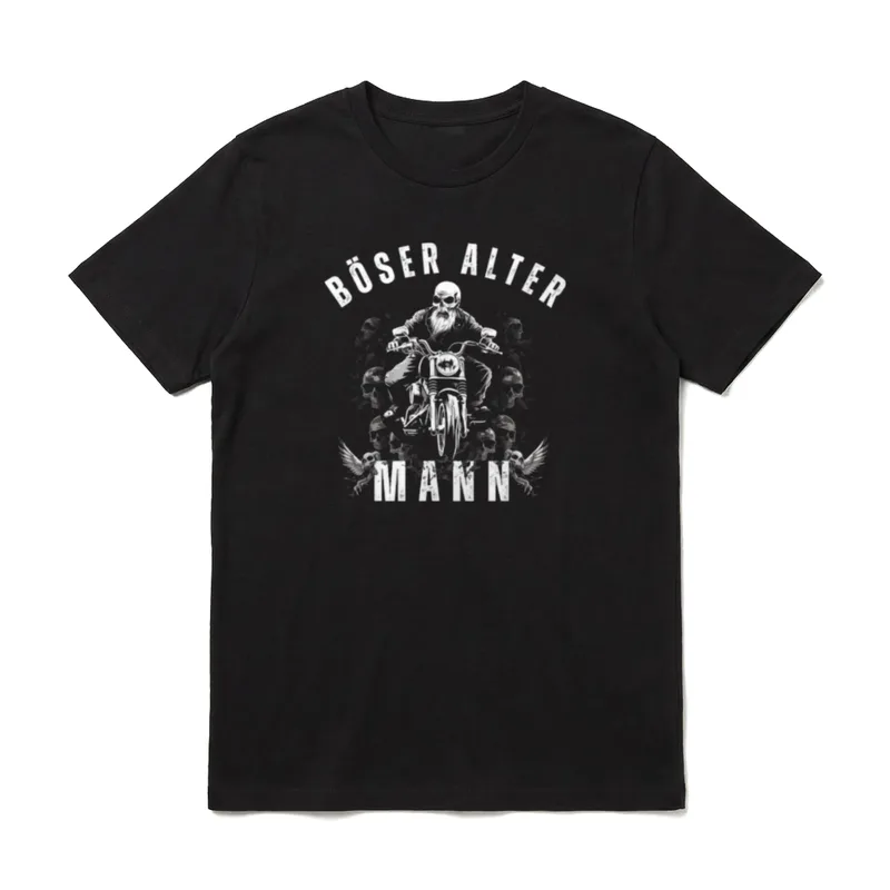 Böser alter Mann Totenkopf Papa T-Shirt – Klassisches T-Shirt in Schwarz