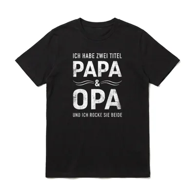 Zwei Titel Papa Opa T-Shirt – Klassisches T-Shirt in Schwarz