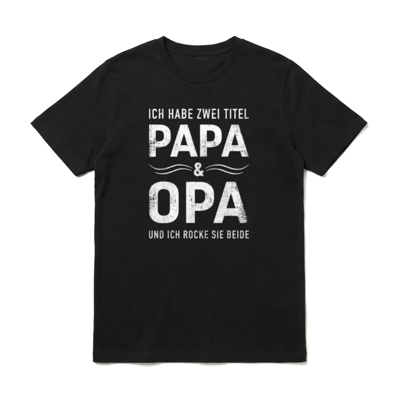 Zwei Titel Papa Opa T-Shirt – Klassisches T-Shirt in Schwarz