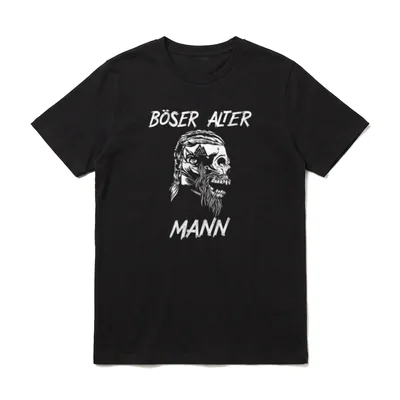 Böser Alter Mann Totenkopf Skull T-Shirt – Klassisches T-Shirt in Schwarz