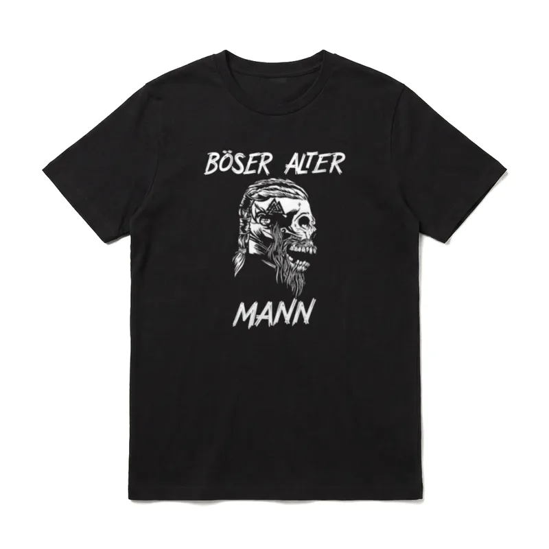 Böser Alter Mann Totenkopf Skull T-Shirt – Klassisches T-Shirt in Schwarz