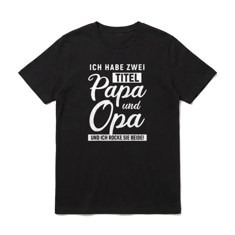 Vatertag Papa und Opa Papa & Opa – zwei Titel T-Shirt – Klassisches T-Shirt in Schwarz