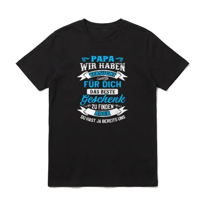 Vater Sohn T-Shirt Partnerlook – Klassisches T-Shirt in Schwarz