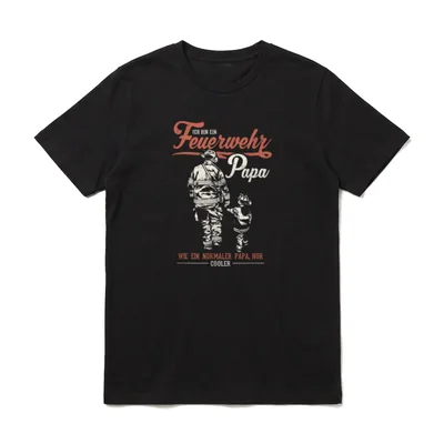 Feuerwehrmann Papa Sohn T-Shirt – Klassisches T-Shirt in Schwarz