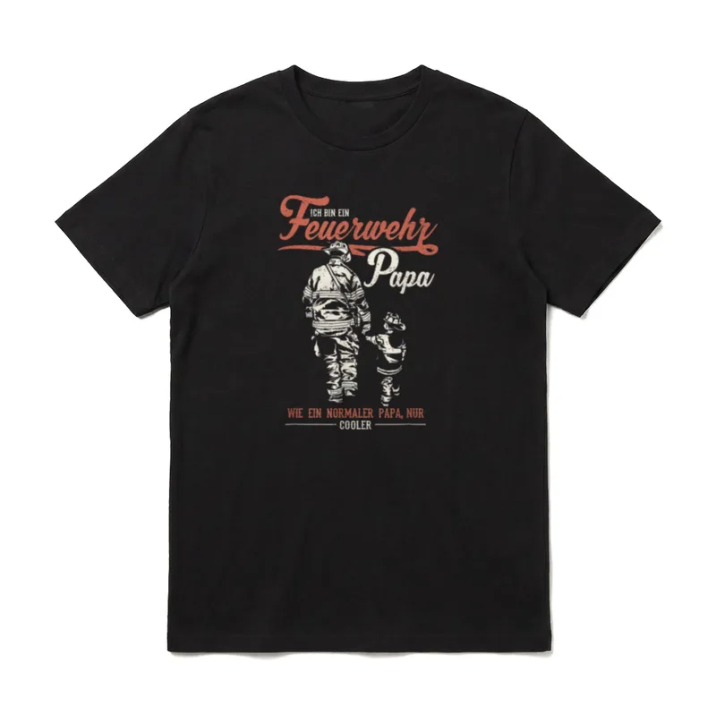 Feuerwehrmann Papa Sohn T-Shirt – Klassisches T-Shirt in Schwarz