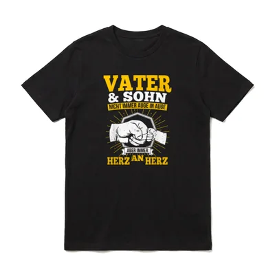 Vater und Sohn Herz T-Shirt – Klassisches T-Shirt in Schwarz