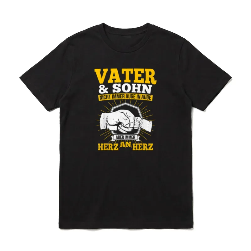 Vater und Sohn Herz T-Shirt – Klassisches T-Shirt in Schwarz