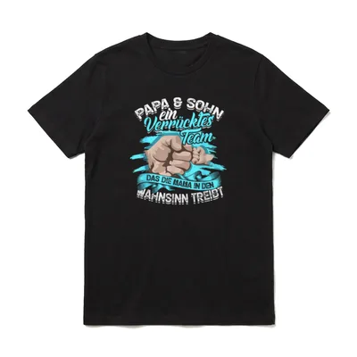 Papa & Sohn EIN Verrücktes T-Shirt – Klassisches T-Shirt in Schwarz