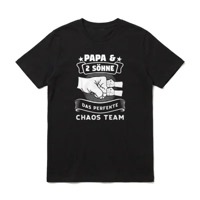 Papa & 2 Söhne T-Shirt – Klassisches T-Shirt in Schwarz