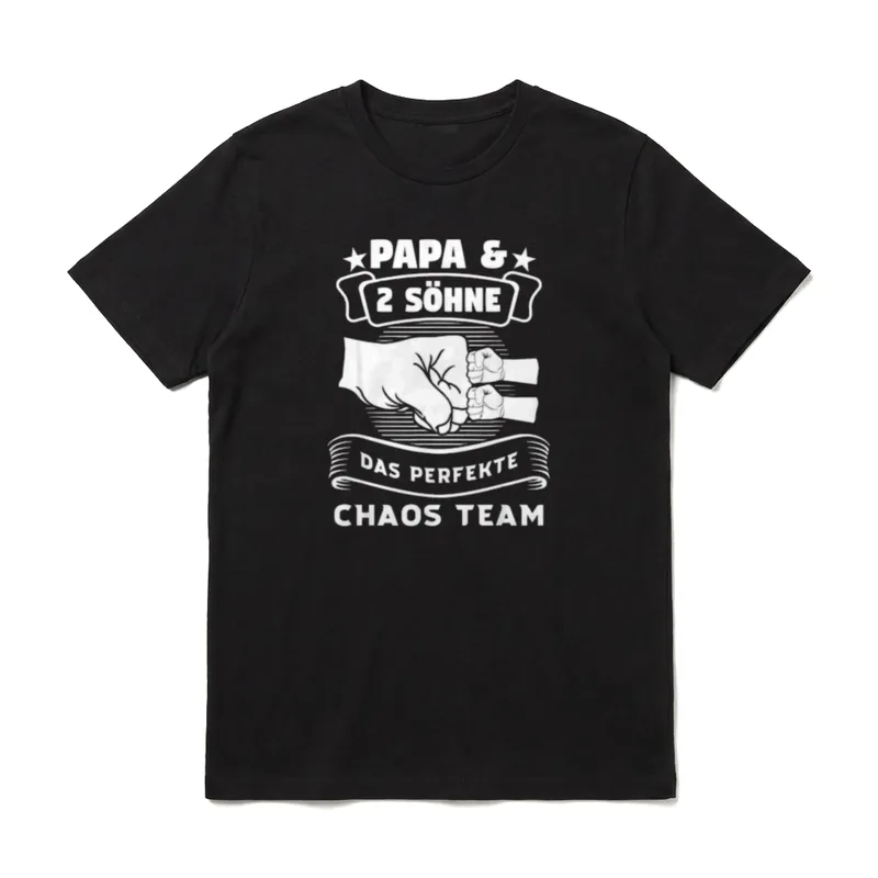 Papa & 2 Söhne T-Shirt – Klassisches T-Shirt in Schwarz