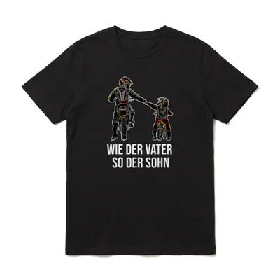 Motorrad Sprüche T-Shirt – Zwei Dirtbike Fahrer von hinten die sich die Hand geben mit Text – Klassisches T-Shirt in Schwarz