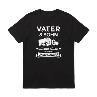 Papa & Sohn stark T-Shirt – Klassisches T-Shirt in Schwarz