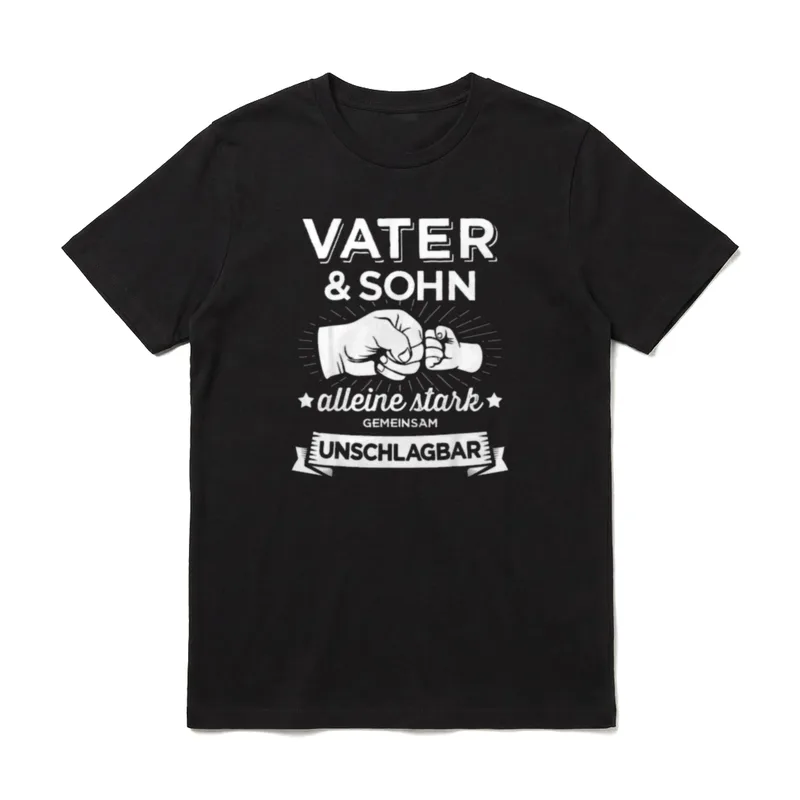 Papa & Sohn stark T-Shirt – Klassisches T-Shirt in Schwarz
