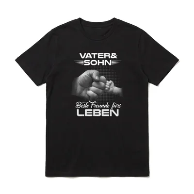 Papa & Sohn Beste T-Shirt – Klassisches T-Shirt in Schwarz