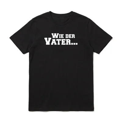Vater Sohn Partnerlook Geburtstag T-Shirt – Weißer Schriftzug Wie der Vater – Klassisches T-Shirt in Schwarz