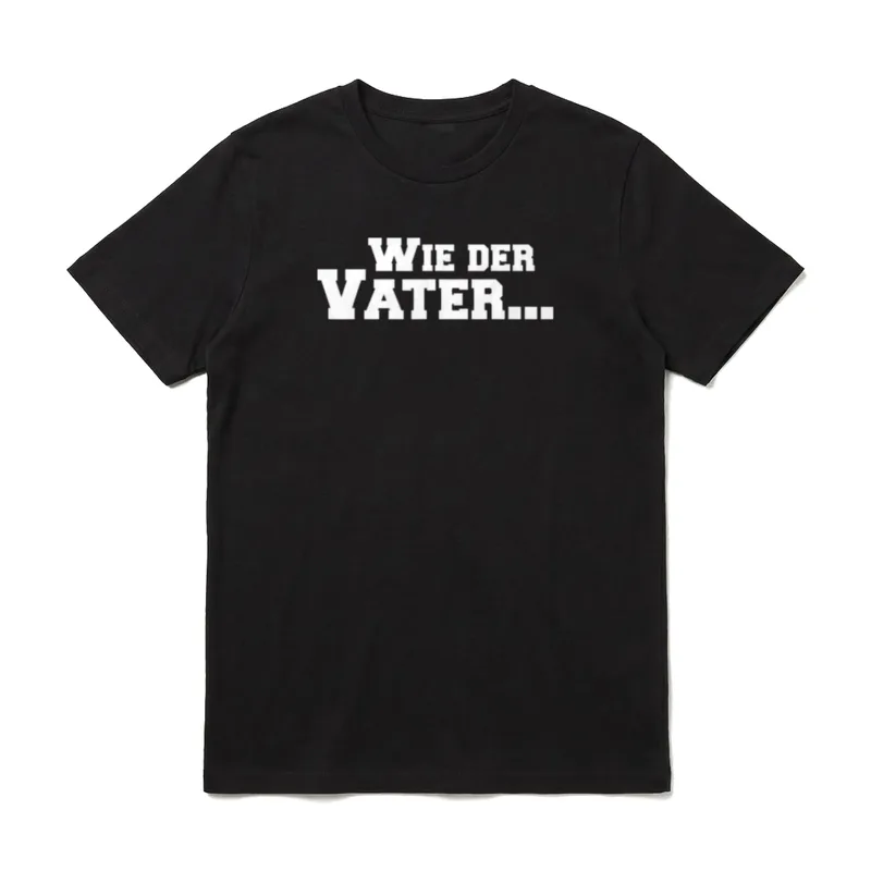 Vater Sohn Partnerlook Geburtstag T-Shirt – Weißer Schriftzug Wie der Vater – Klassisches T-Shirt in Schwarz